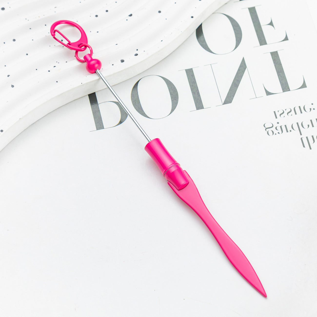 Beadable Letter Opener Metal DIY Craft Supplies 18.4cm Keychain 4