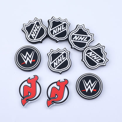 20pcs Silicone Focal Beads Sports Team Logo Various Designs 4