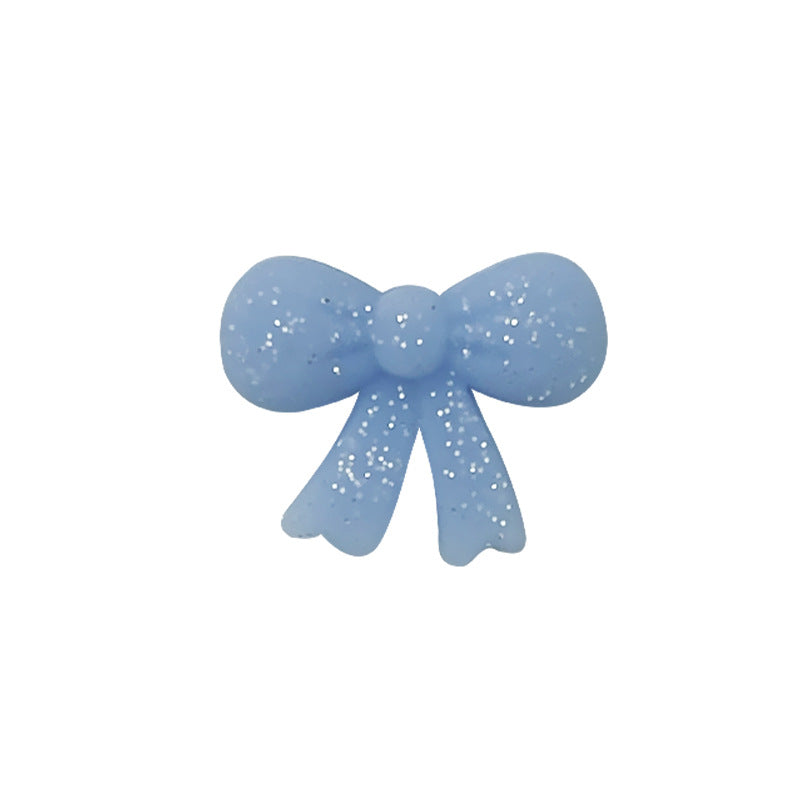 20Pcs Silicone Focal Beads Bow Cross Solid Luminous Design 33