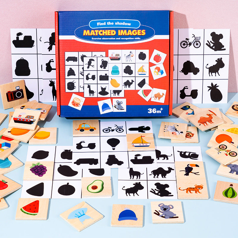 Wooden Shadow Matching Puzzle Montessori Toys for Toddlers 6