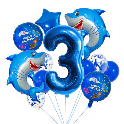 Ocean Shark Foil Balloon Set Kids Birthday Party Decoration 5