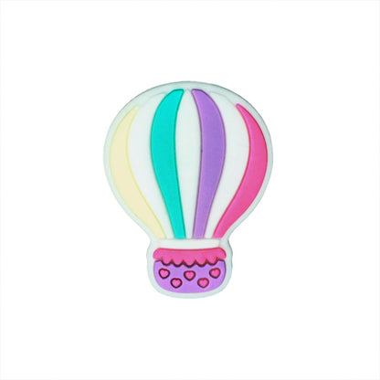 20pcs Silicone Focal Beads Hot Air Balloon Striped Design 6