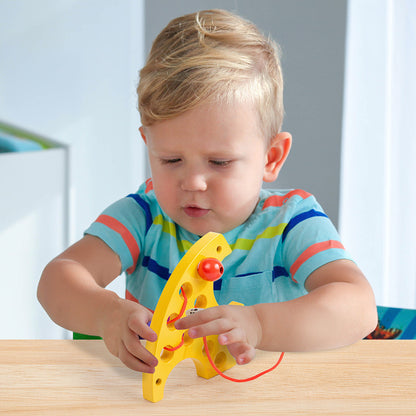 Wooden Cheese String Montessori Toys Educational Toy 3