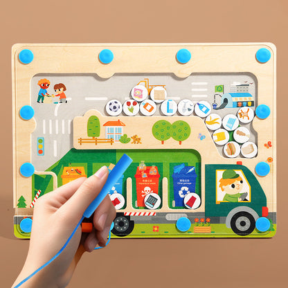 Wooden Magnetic Waste Sorting Montessori Toys Educational for Kids