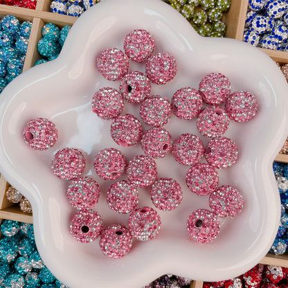 20pcs 16mm Clay Rhinestone Beads Mix Colors DIY Jewelry Making 20