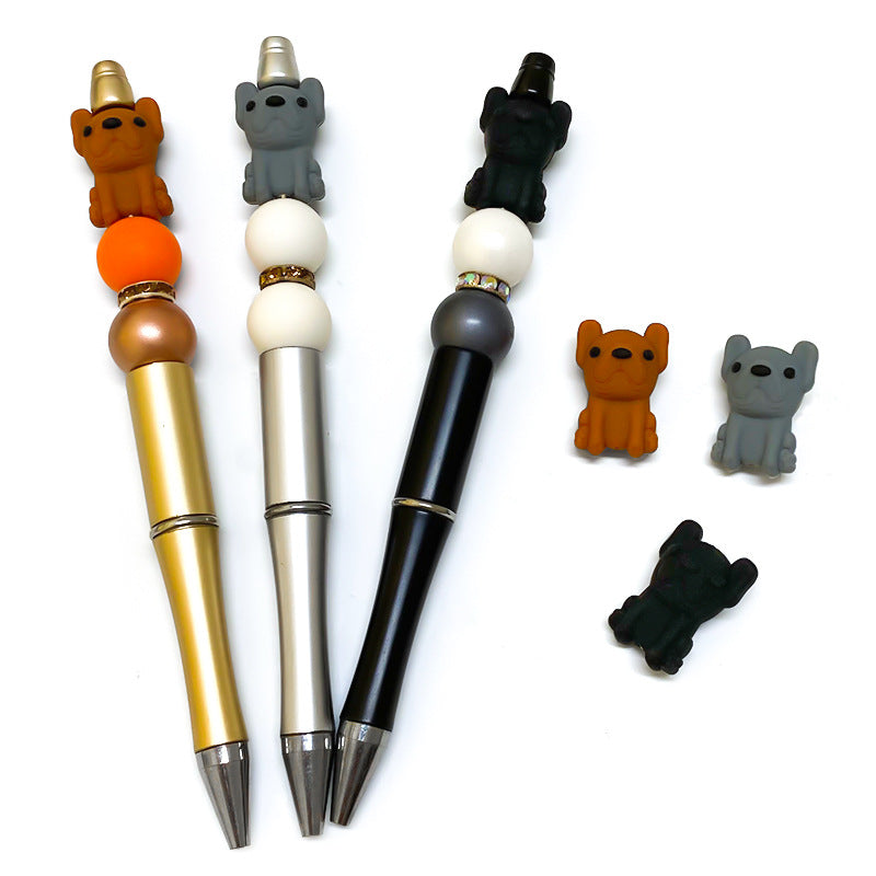 20Pcs Silicone 3D Focal Beads Puppy Sitting Pose 3