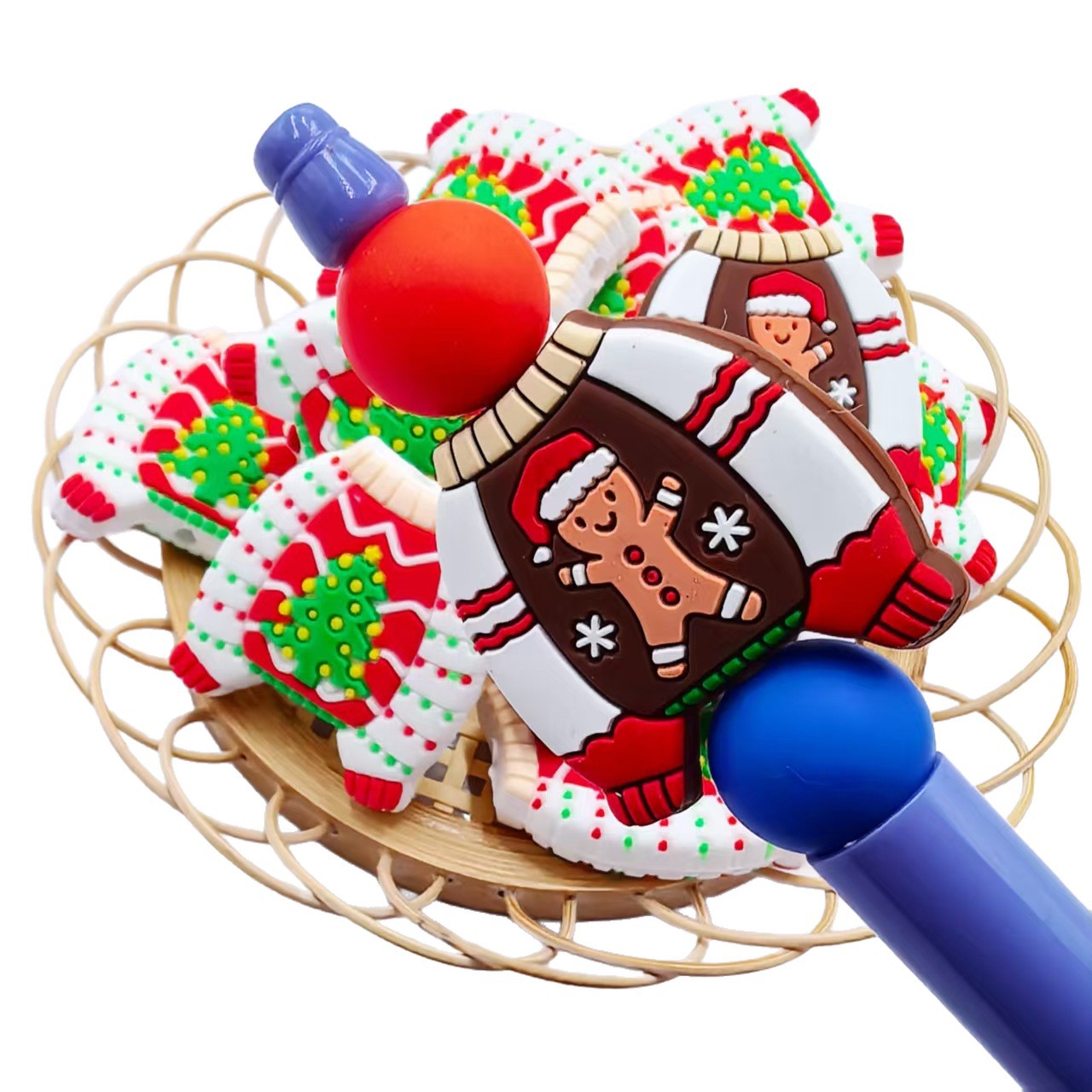 20pcs Silicone Focal Beads Christmas Tree Costume with Sweater Design 5