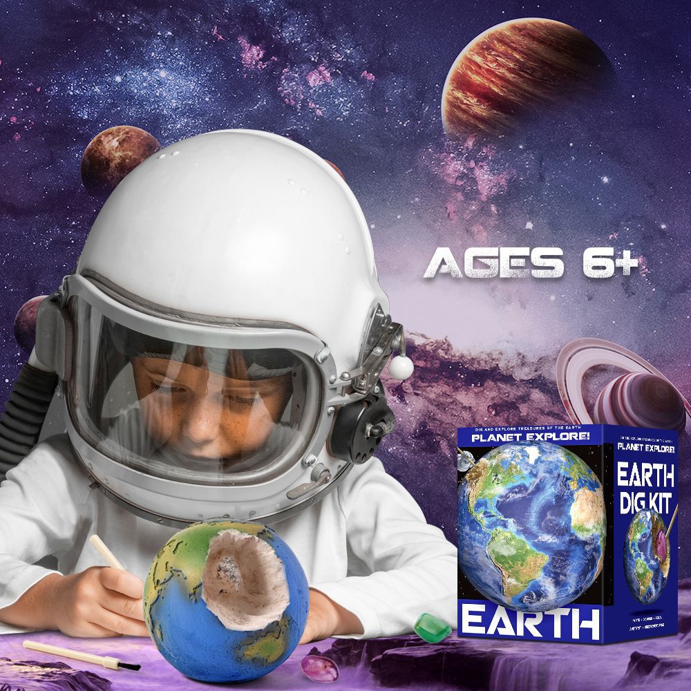Solar System Stone Dig Educational Toy Explore Eight Planets 2