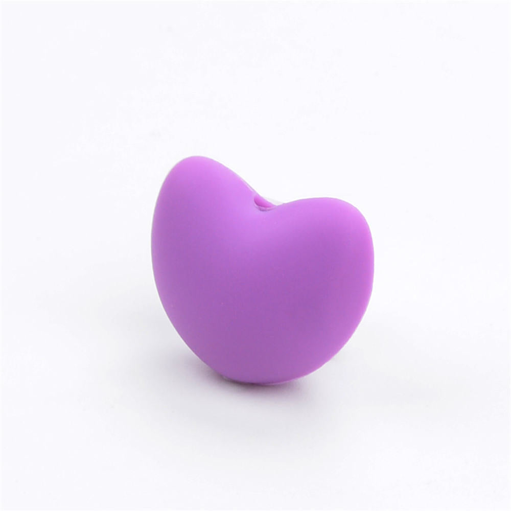 20pcs Silicone Focal Beads Heart Shaped Smooth Surface 8
