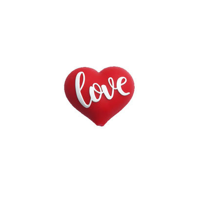 20Pcs Silicone 3D Focal Beads Valentine'S Day Red Love Front Facing 6