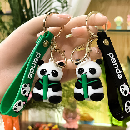 Panda Silicone Bead Keychain with Soft Rubber Charm 3