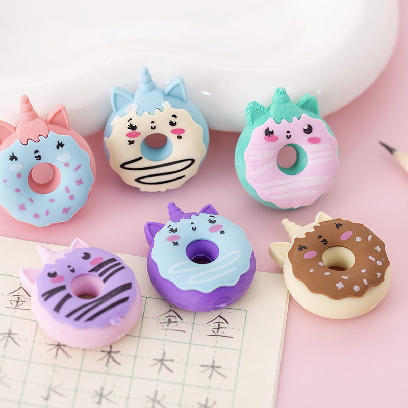 Donut Unicorn Cartoon Eraser Novelty Toy Random Color 4