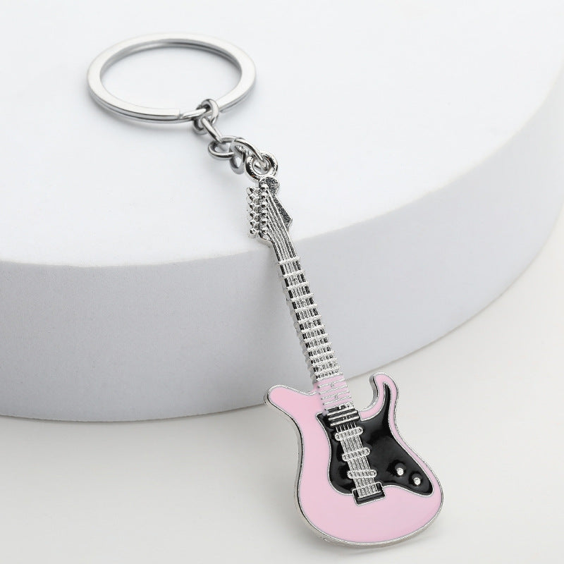 Metal Guitar Keychain Zinc Alloy Music Charm Accessory 3