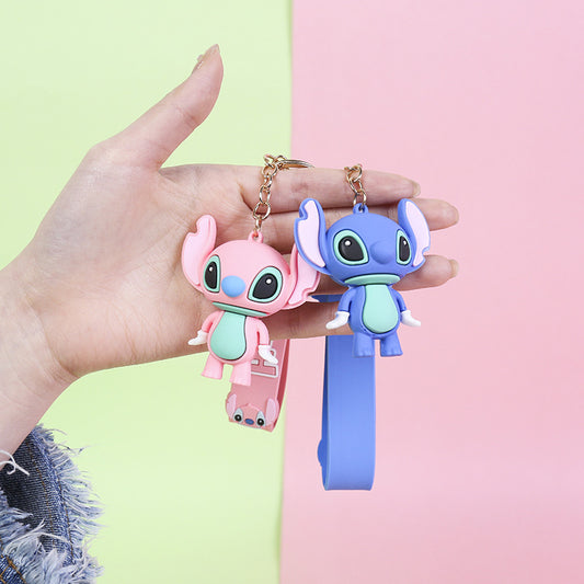Cartoon Character Silicone Bead Keychain Cute Charm