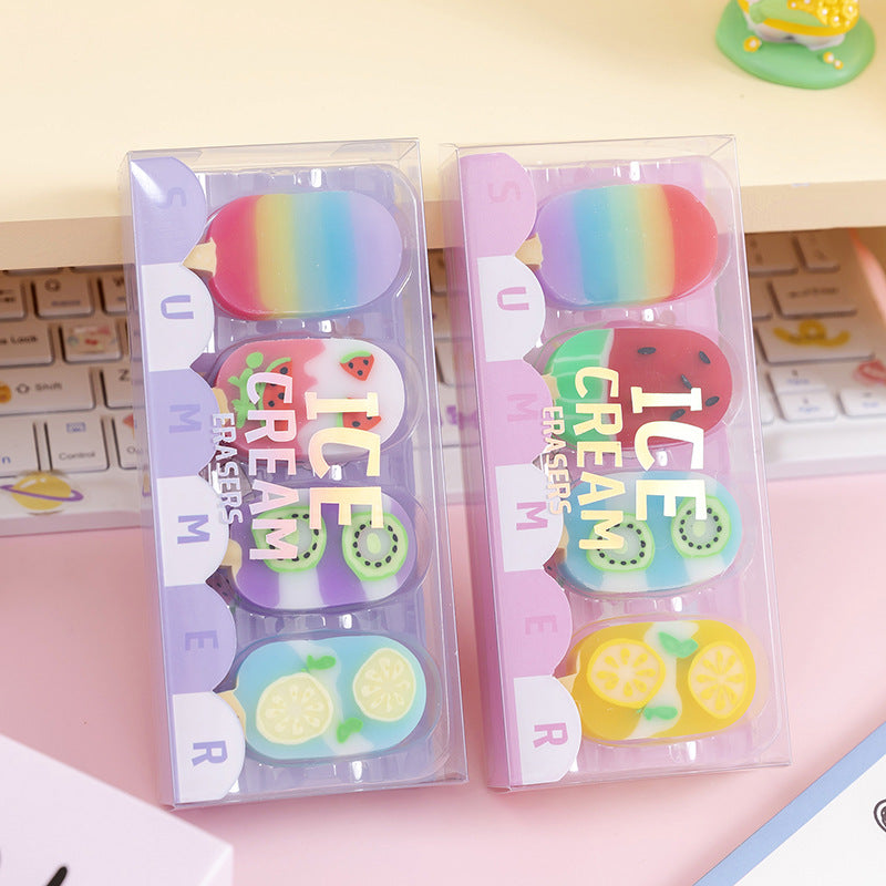 Ice Cream Novelty Eraser Set 4 pcs Sweet Summer Theme 2