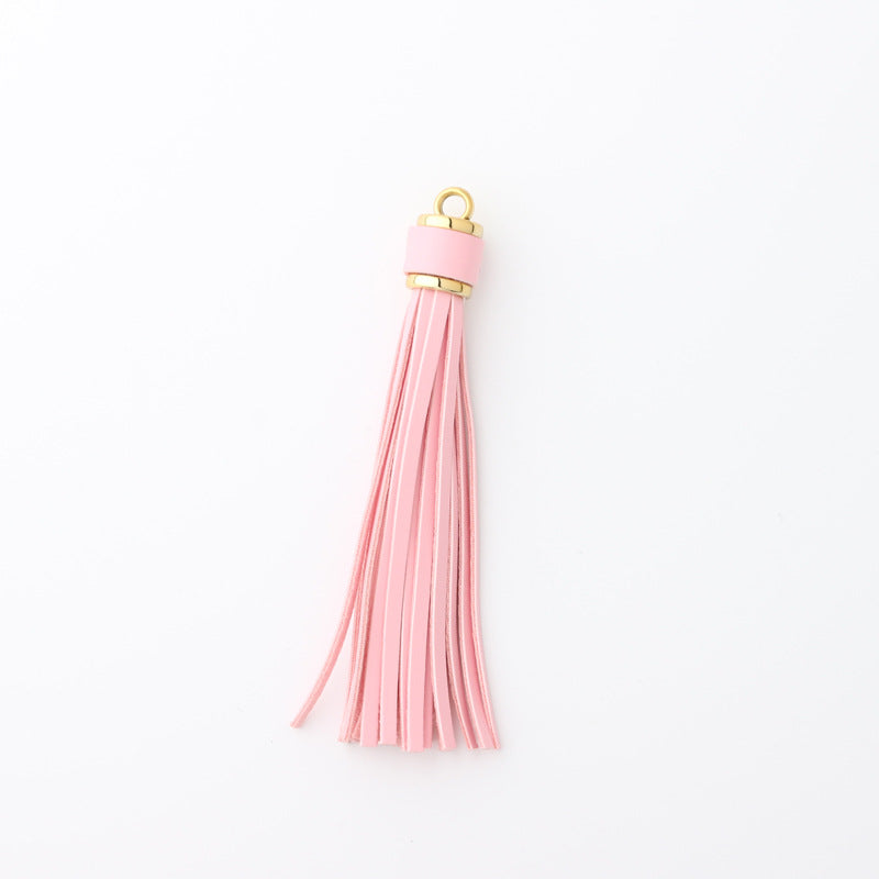 PU Leather Tassel Keychain with Buckle Charm for Women 6