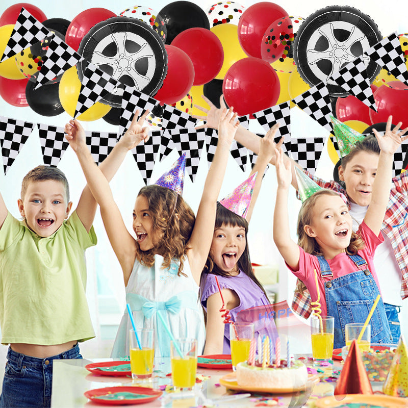 Racing Theme Classic Car Foil Balloon Set Birthday Party Decoration 4