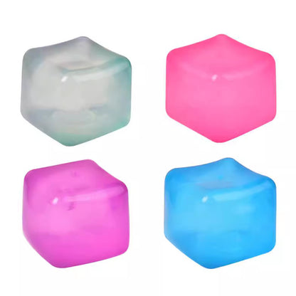 TPR Jelly Ice Cube Squishy Toy 5.5cm Sensory Stress Ball