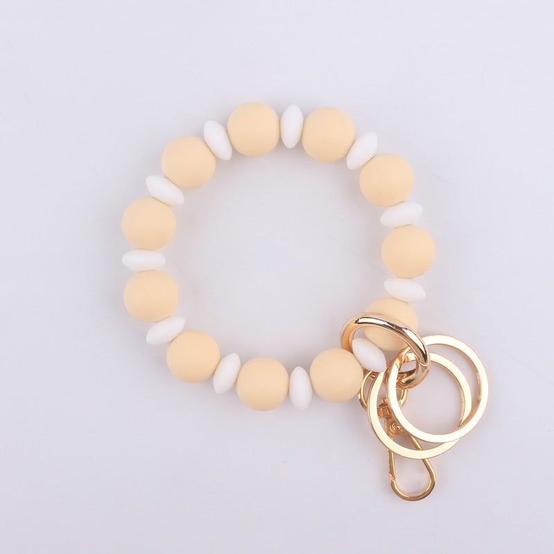 Spacer Beads Silicone Bead Wristlet Keychain 8