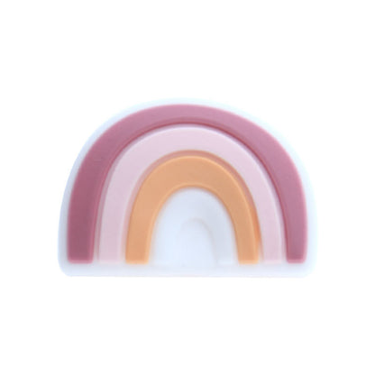 20pcs Silicone Focal Beads Rainbow Layered Arches Design 10