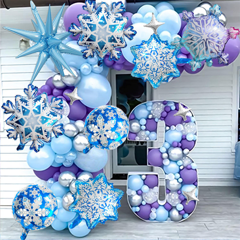 Snowflake Foil Balloon Set Frozen Festival Party Decoration 4