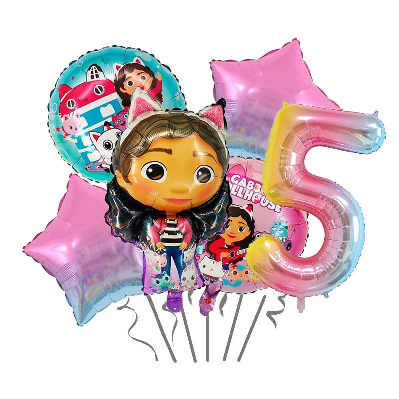 Gabby Dollhouse Foil Balloon Set Birthday Party Decoration 13