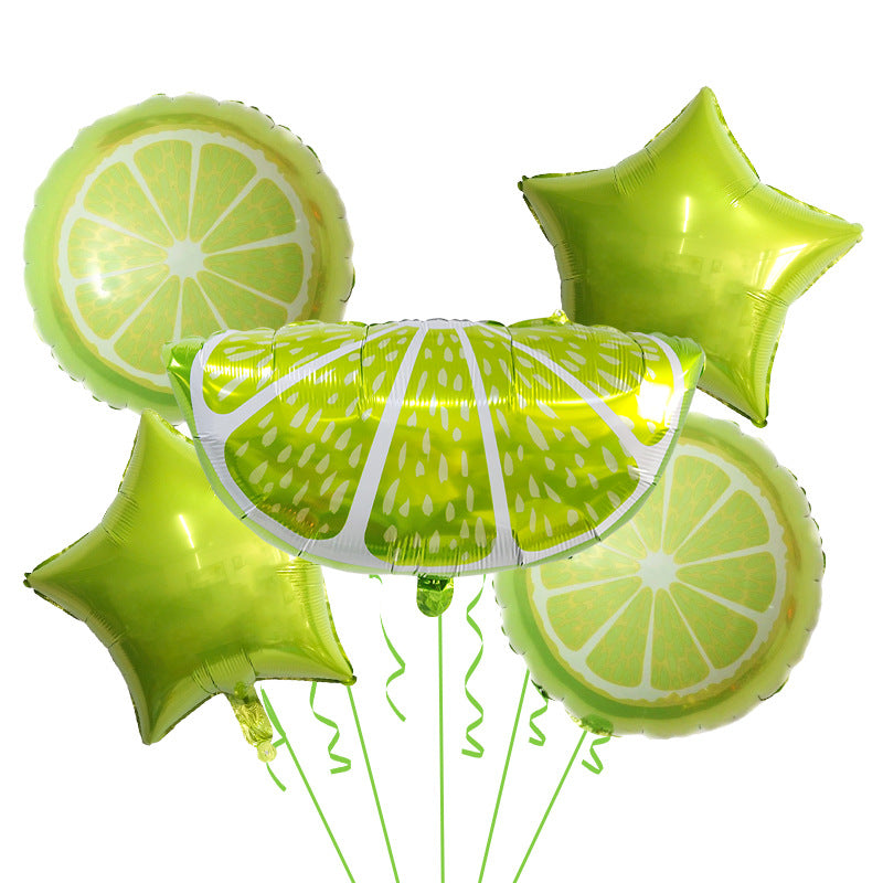 Summer Fruit Foil Balloons Birthday Party Decoration Set 5pcs 4
