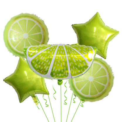 Summer Fruit Foil Balloons Birthday Party Decoration Set 5pcs 4