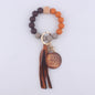 MAMA Tag Silicone Bead Wristlet Keychain with Tassel Charm 16