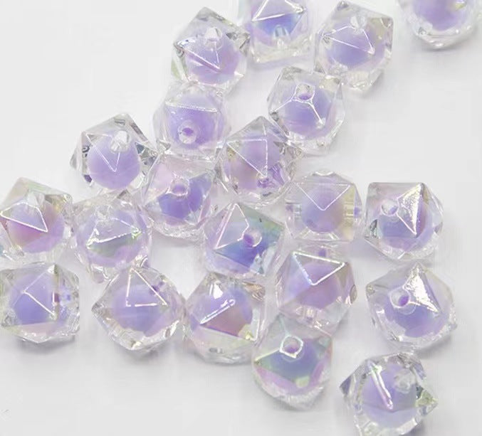200pcs 16mm Diamond Acrylic Beads Transparent for Jewelry Making 14
