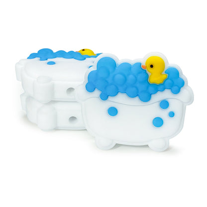 20Pcs Silicone Focal Beads Bath Tub with Blue Foam and Duck 4