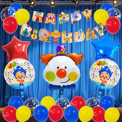 Circus Cartoon Clown Foil Balloon Set Party Decoration 4