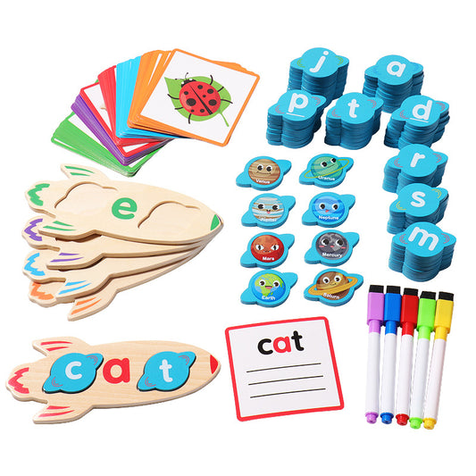 Wooden Letter Spelling Montessori Toys Educational Learning Set