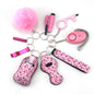 Outdoor Self Defense Alarm Whistle Pompom Keychain 10 Pack 28