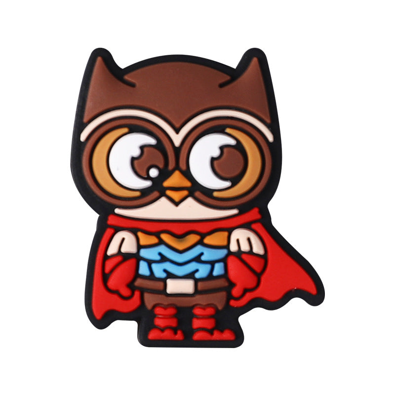 20Pcs Silicone Focal Beads Cartoon Owl Super Hero Front Facing 8