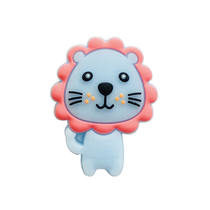 20pcs Silicone Focal Beads Lion Face with Mane Design 13
