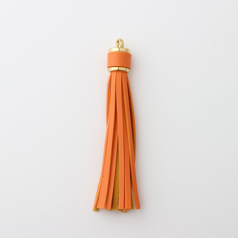 PU Leather Tassel Keychain with Buckle Charm for Women 8