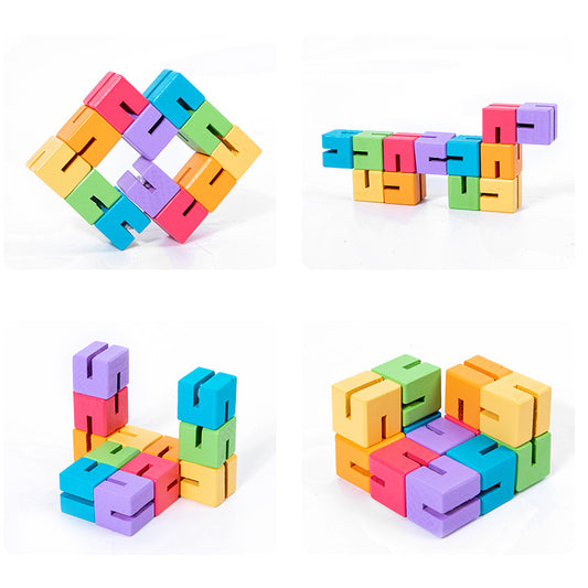 Wooden Building Blocks Educational Puzzle Montessori Toys
