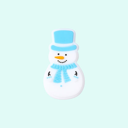 Silicone Focal Beads Snow Polar Bear Penguin Winter Snowman Design 5