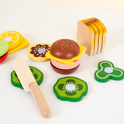 Wooden Pretend Play Food Toy Set for Kids 5