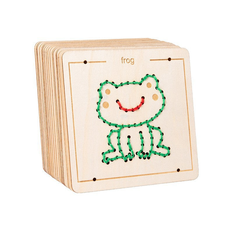 Wooden Rope Embroidery Montessori Toys Early Education 19.8cm