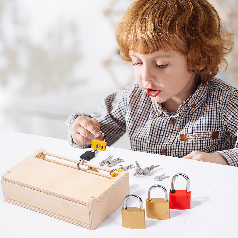 Wooden Unlock Action Training Montessori Toys for Kids 5
