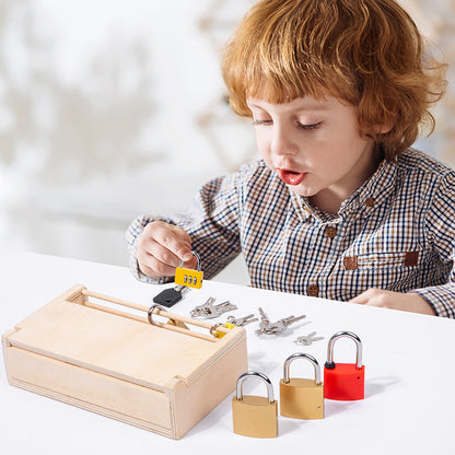 Wooden Unlock Action Training Montessori Toys for Kids 5