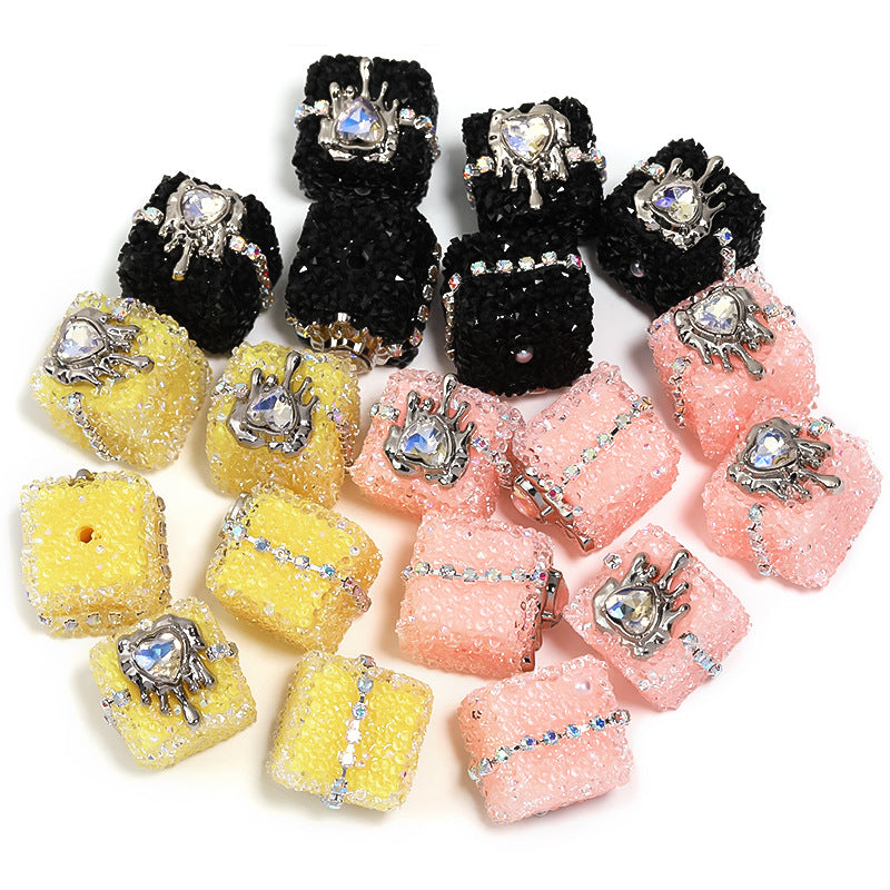 5pcs 21mm Crocore Square Acrylic Beads DIY Bracelet Making