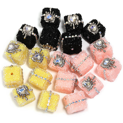 5pcs 21mm Crocore Square Acrylic Beads DIY Bracelet Making