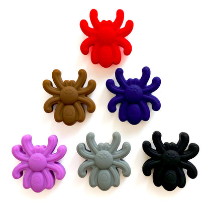 20Pcs Silicone Focal Beads Spider Solid Color Detailed Legs 5