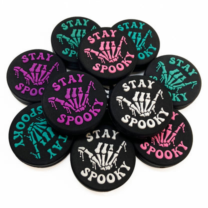 20Pcs Silicone Focal Beads Ghost Finger With Dripping Bones and Text