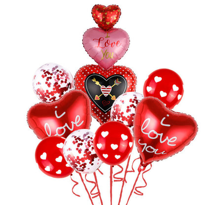 Valentine's Day I Love You Wedding Foil Balloon Set 4
