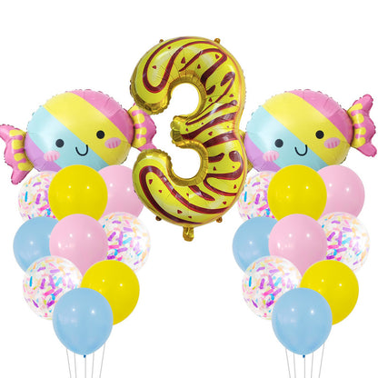 Candy Donuts Foil Balloon Set Party Decoration 1Set 6