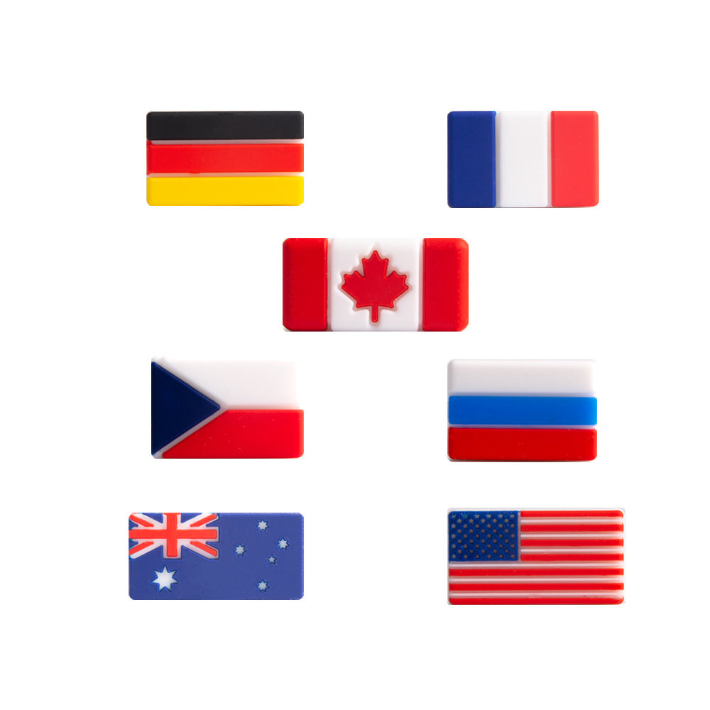 20pcs Silicone Focal Beads Flag Rectangular Shape 4